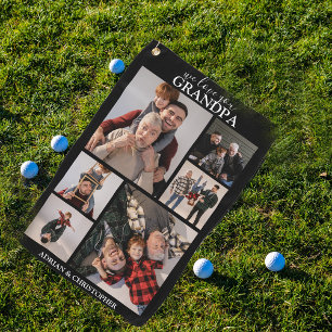 Personalisiertes modernes Opa   6 Foto Golf Handtu Golfhandtuch