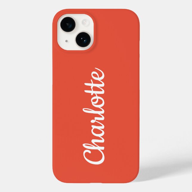 Personalisiertes modernes Orange Case-Mate iPhone Hülle (Rückseite)