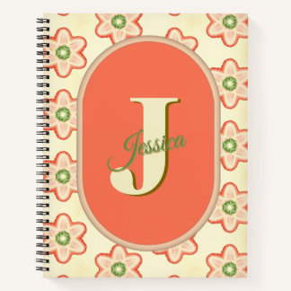 Personalisiertes modernes Retro-Monogramm-Notebook Notizbuch