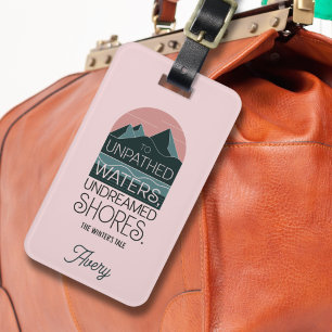 Personalisiertes, modernes Rosa Shakespeare-Zitat Gepäckanhänger