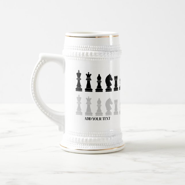 Personalisiertes modernes Schachspiel Bierglas (Links)