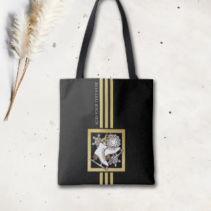 Personalisiertes modernes schwarzes Gold-Glitter-E