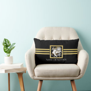 Personalisiertes modernes schwarzes Gold-Glitter-E Lendenkissen