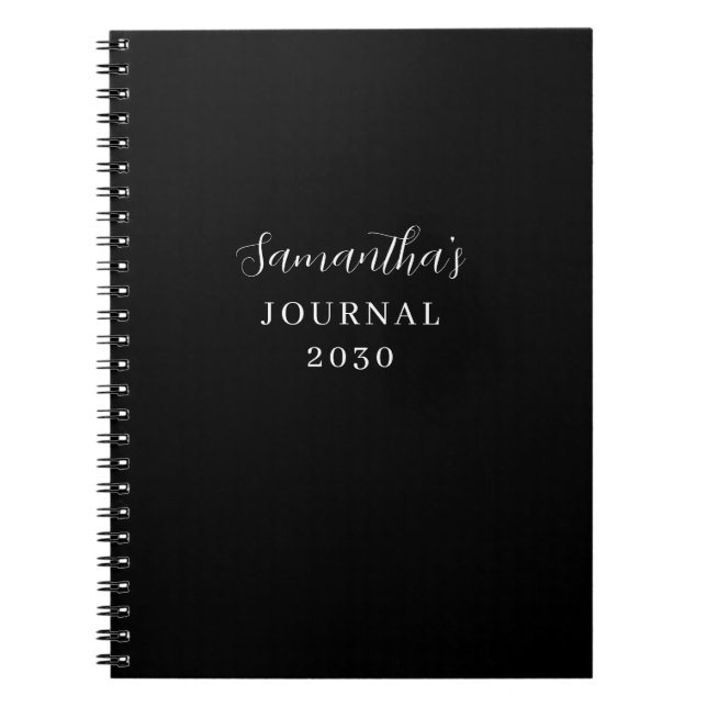 Personalisiertes, modernes Schwarzes Journal Notizblock (Vorderseite)