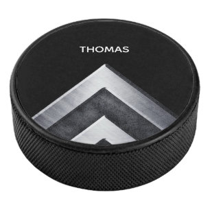 Personalisiertes modernes Silbermetall-Muster Eishockey Puck
