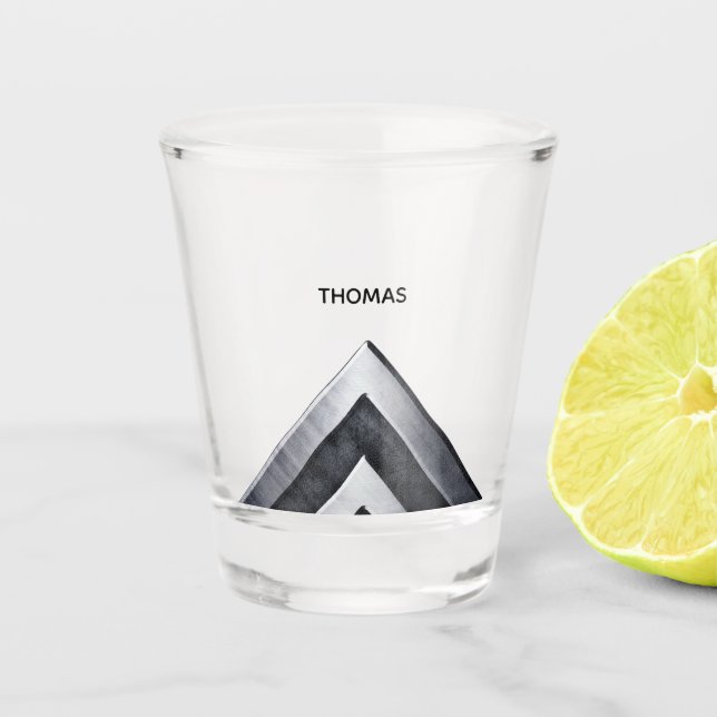 Personalisiertes modernes Silbermetall-Muster Schnapsglas (Vorderseite)
