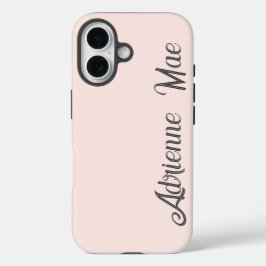 Personalisiertes modernes Skript Babyrosa Erröten iPhone 16 Hülle