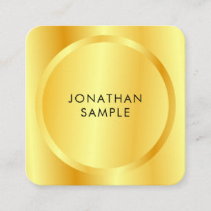 Personalisiertes, modernes Template-Metallic-Gold- Quadratische Visitenkarte