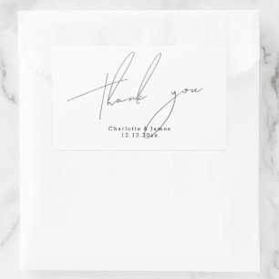 Personalisiertes Modernes und Stilvolles Danke Rechteckiger Aufkleber