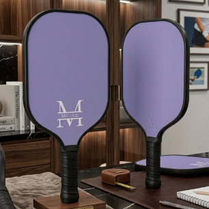 Personalisiertes modernes violettes Monogramm und  Pickleball Schläger