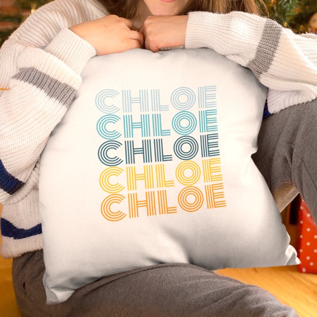 Personalisiertes, modernes Wiederholungsnamenskiss Kissen (Von Creator hochgeladen)