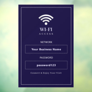 Personalisiertes modernes WLAN-Schild Fensteraufkleber