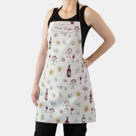 Personalisiertes 'Mom Life Wine Vibe' Schürze