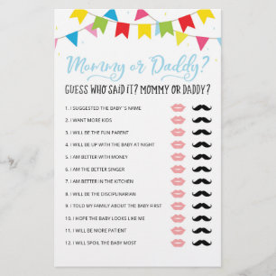 Personalisiertes Mommy oder Daddy Baby Shower Part
