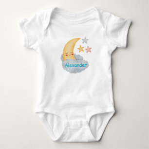 Personalisiertes Mond- und Sternen-Babyshorts Baby Strampler