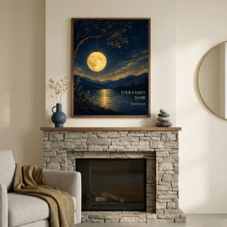 Personalisiertes Mondlaternen-Kunstposter Poster