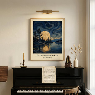 Personalisiertes Mondlicht-Reflections-Kunstposter Poster