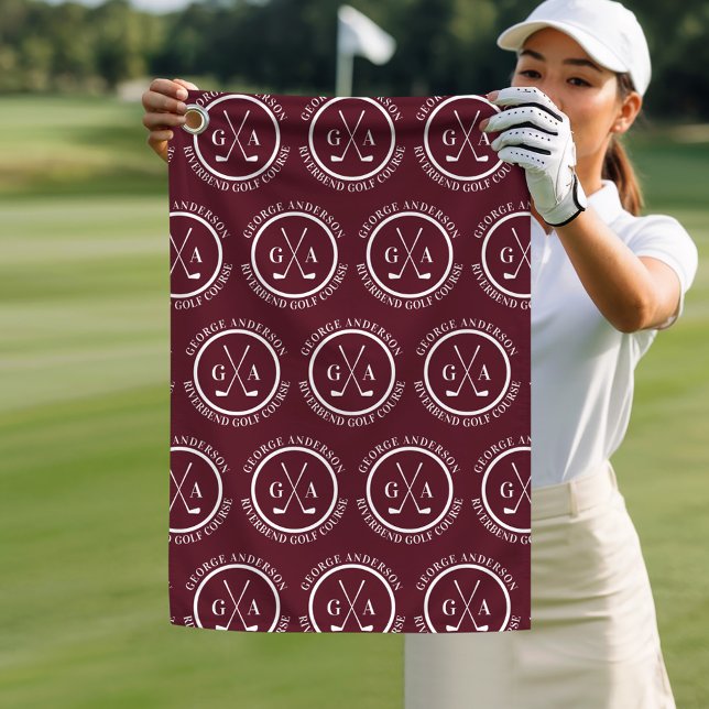Personalisiertes Mongram-Geschenk für den Golfclub Golfhandtuch (Von Creator hochgeladen)
