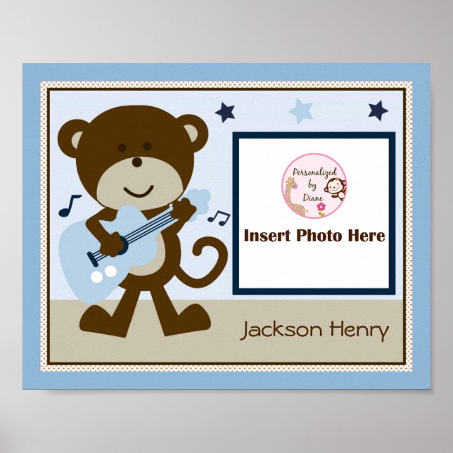 Personalisiertes Monkey Rocker Star Foto Art Poste Poster (Vorne)