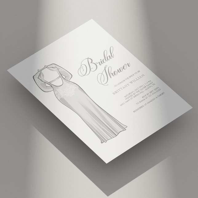 Personalisiertes Monochrome-Brautparty Einladung (Personalized Unique Monochrome Bridal Shower Invitation)