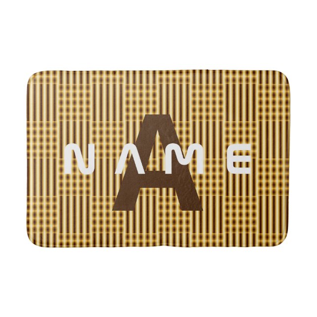 Personalisiertes Monogram Gold Luxury Elegant Abst Badematte (Vorderseite)