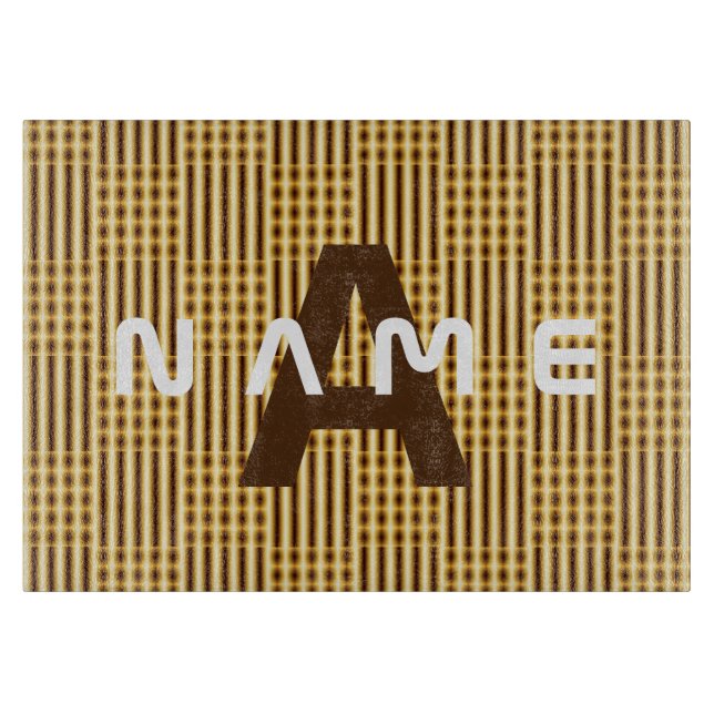 Personalisiertes Monogram Gold Luxury Elegant Abst Schneidebrett (Vorderseite)