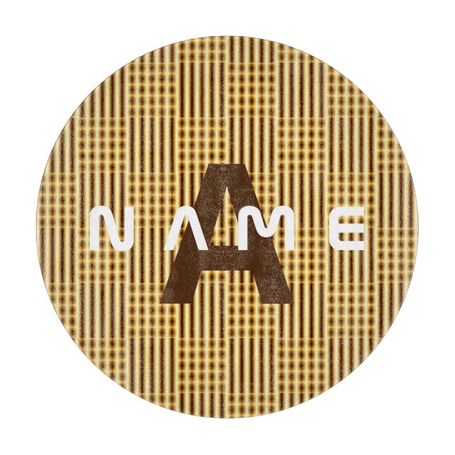 Personalisiertes Monogram Gold Luxury Elegant Abst Schneidebrett (Vorderseite)