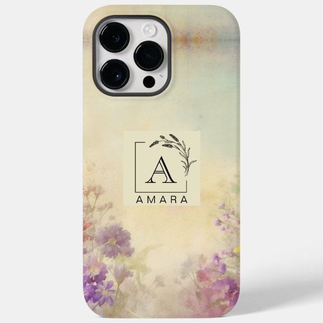 Personalisiertes Monogram iPhone 14 Pro Max Case (Rückseite)