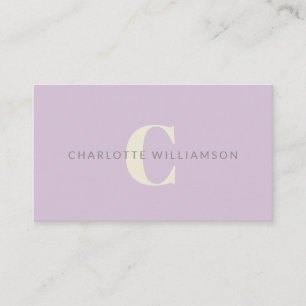 Personalisiertes Monogram Lavender Stylish Office Visitenkarte