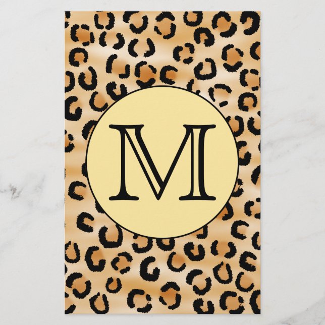 Personalisiertes Monogram Leopard Druckmuster. (Vorderseite)