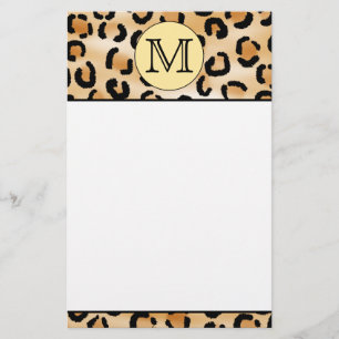 Personalisiertes Monogram Leopard-Druckmuster Briefpapier