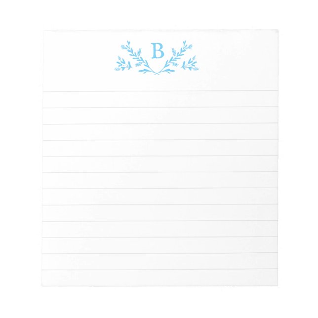 Personalisiertes Monogram Linken Notepad Notizblock (Vorderseite)
