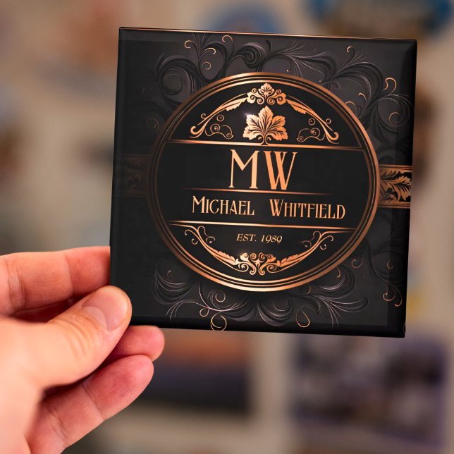 Personalisiertes Monogram-Magnet für Vintage Demas Magnet (Von Creator hochgeladen)