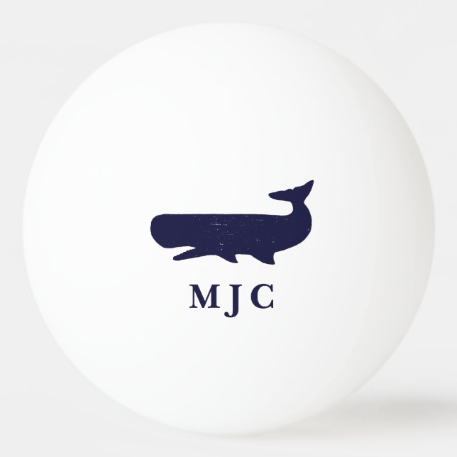 Personalisiertes Monogram Navy Blue Bier Tischtennisball (Vorderseite)