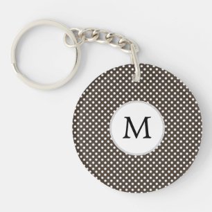 Personalisiertes Monogram Polka Dots Muster in Bra Schlüsselanhänger