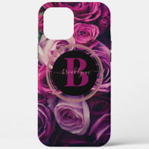 Personalisiertes Monogram Romantisches Floral Phon