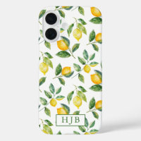Personalisiertes Monogram Summer Lemons iPhone 16