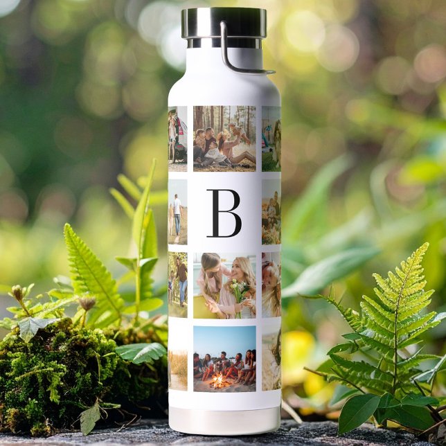 Personalisiertes Monogramm 19-Foto-Collage Trinkflasche (Von Creator hochgeladen)