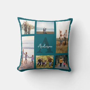 Personalisiertes Monogramm 6 FotoCollage Kissen