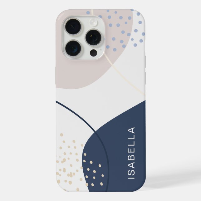 Personalisiertes Monogramm Abstract iPhone Hülle (Rückseite)