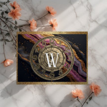 Personalisiertes Monogramm Achat Rosa Rustikaler M