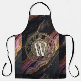 Personalisiertes Monogramm Achat Rosa Rustikales M Schürze