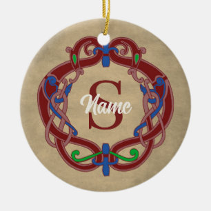 Personalisiertes Monogramm Anfangs Celtic Design Keramik Ornament