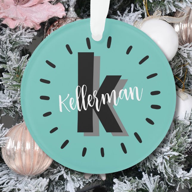Personalisiertes Monogramm Anfangsbuchstabe Ornament (Cute Circle Script Monogram Initial Ornament)