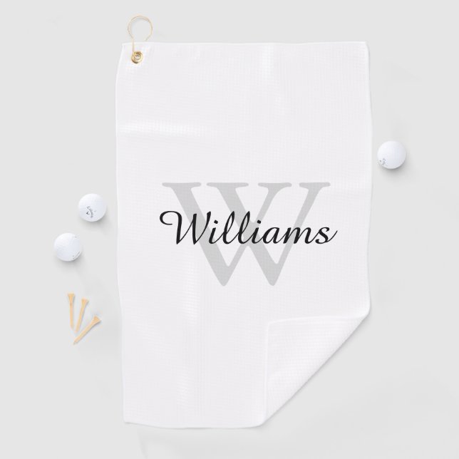 Personalisiertes Monogramm Anfangsbuchstabe und Na Golfhandtuch (Insitu)
