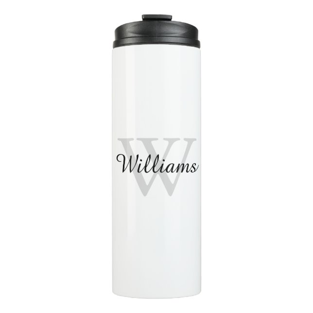 Personalisiertes Monogramm Anfangsbuchstabe und Na Thermosbecher (Vorderseite)