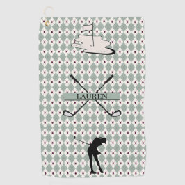 Personalisiertes Monogramm Argyle Benutzerdefinier Golfhandtuch