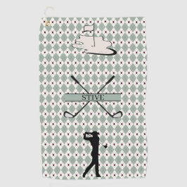 Personalisiertes Monogramm Argyle Benutzerdefinier Golfhandtuch