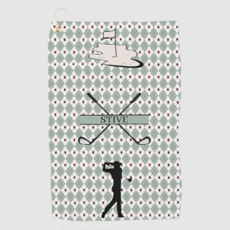 Personalisiertes Monogramm Argyle Benutzerdefinier Golfhandtuch