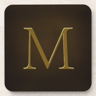 Personalisiertes Monogramm aus antikem Gold Getränkeuntersetzer